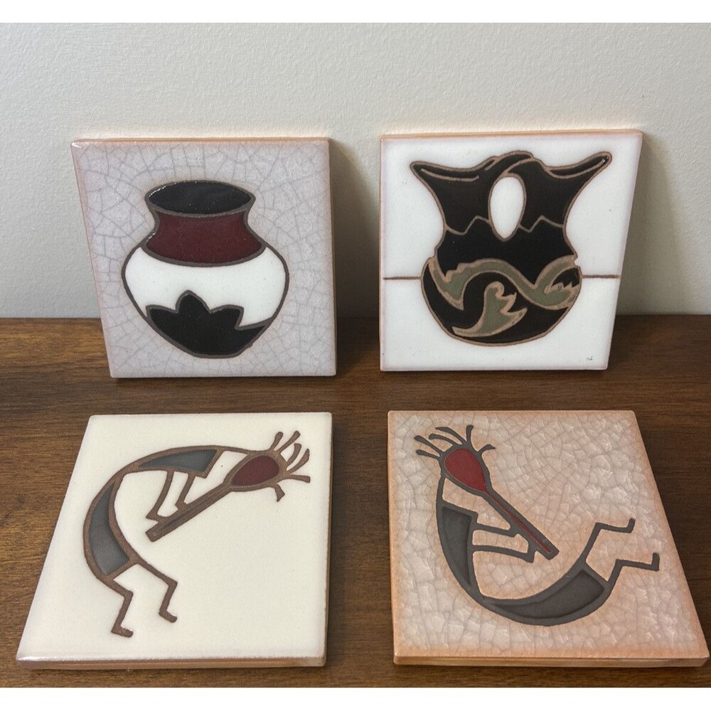 Arius Santa Fe Art Tiles 4in 1998-1999 Ceramic Vintage Rare Pueblo Pottery